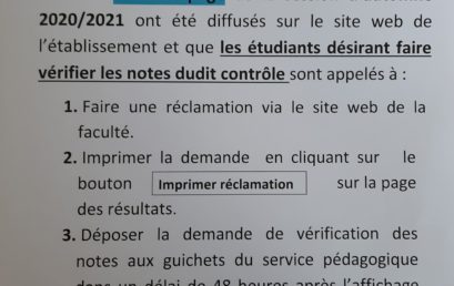 AVIS AUX ÉTUDIANTS DU TROISIÈME SEMESTRE DE LA FILIÈRE SCIENCES ECONOMIQUES ET GESTION
