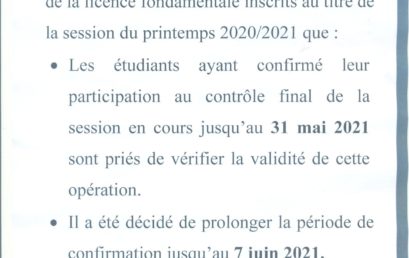 AVIS AUX ÉTUDIANTS DE LA LICENCE FONDAMENTALE