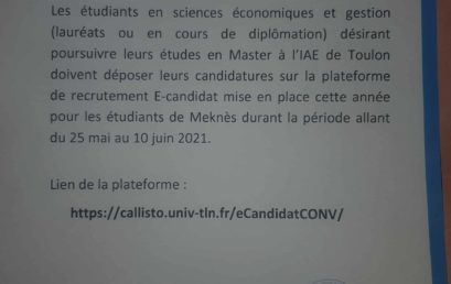 AVIS AUX ÉTUDIANTS EN SCIENCES ÉCONOMIQUES ET GESTION