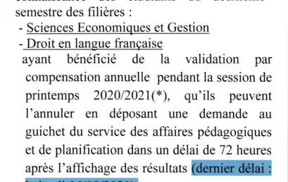 Compensation annuelle S2 (EG2/FD2)