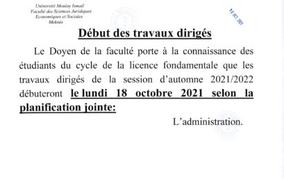 Emplois de temps des TD