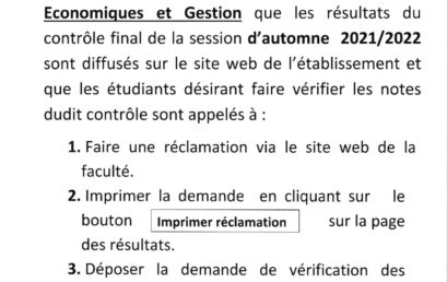 Avis Important aux étudiants S.E.G