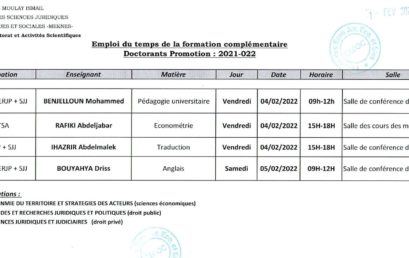 EMLPOI FORMATION COMPLEMENTAIRE DOCTORAT