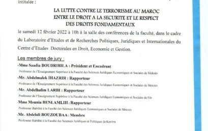 SOUTENANCE DE THÈSE DE DOCTORAT 12-02-2022