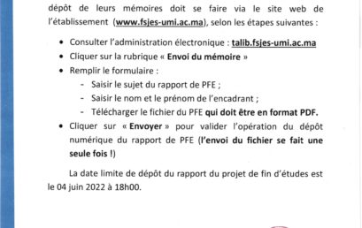 Avis PFE (Memoire): Licence Fondamentale