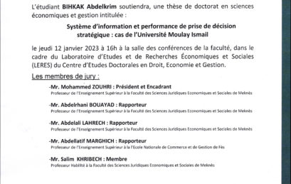 SOUTENANCE DE THÈSE DE DOCTORAT 12-01-2022