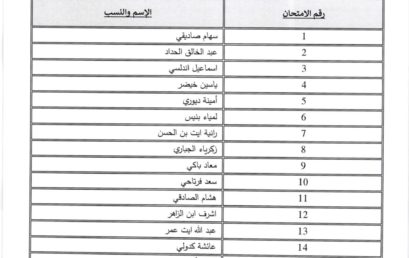 La liste des candidats convoqués pour passer les examens écrits le 11/06/2023 Spécialité : Génie logiciel