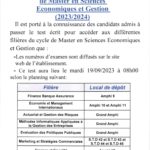 Numéros Examen Master SEG