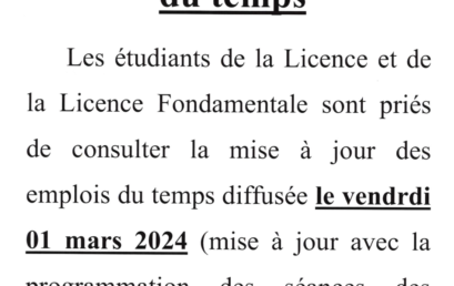 AVIS Mise à jour des emplois