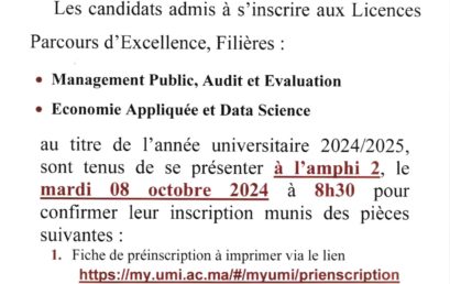 Listes d’attente << Concours complémentaire >> 2024/2025
